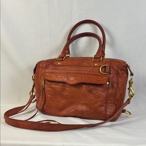Rebecca Minkoff MAB Leather Satchel Handbag Burnt Orange